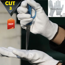 NMSAFETY Guantes de mano de seguridad resistentes al corte de PU blanca